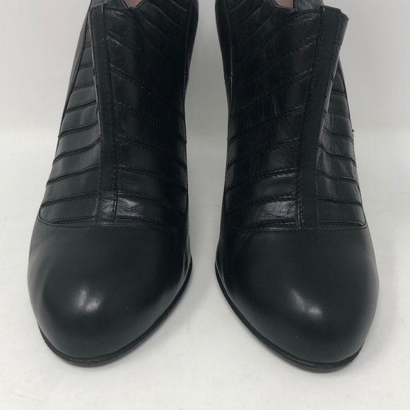 CHANEL Black Leather High Heel Ankle Boots - Picture 5 of 12